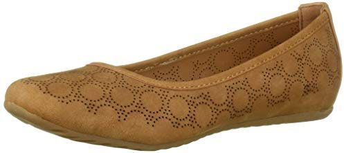 Easy Street Women's Cosmic Ballerina Slip-on with Cutouts Ballet Flat, Tan, 7 UK Narrow