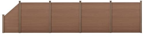 neu.holz WPC Gartenzaun mit abgeschrägtem Zaunelement 183x799cm Braun Sichtschutz Windschutz Lamellenzaun Zaun Schrägelement
