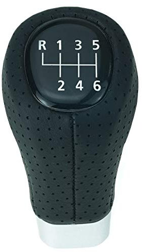 DoLED Schaltknauf Sportschaltknauf Echtleder perforiert 6 Gang als Plug Play Ersatzteil