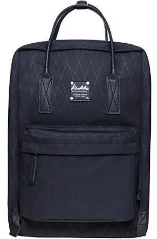 KAUKKO Mädchen Jungen Schulrucksack mit Laptopfach für 12 Zoll Notebook, 27 * 11 * 38 cm, 11.3 L (Schwarz JNL-K1007-6-03)