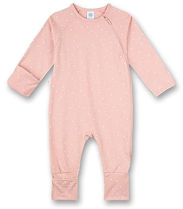 Sanetta Mädchen-Overall Rosa | Praktischer und bequemer Strampler aus Bio-Baumwolle für Mädchen. Baby Overall 080