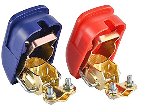1 Pair Quick Release 12V Battery Terminals Clamps Connectors for Car Caravan Motorhome (Red and Blue)