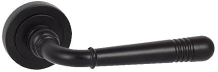 domino Türgriff Drückergarnitur Türklinke für Zimmertür, Bürotür, Kellertür & Innentür Türbeschläge aus Znal schwarz Türdrückergarnitur LOFT-R BLACK