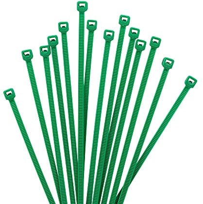 XINGO 1000 PCS Cable Zip Ties, 18lb Strength, Small Tie Wraps Self-Locking Nylon Zip Ties for Indoor and Outdoor Use (200mm x 2.5mm, Green)