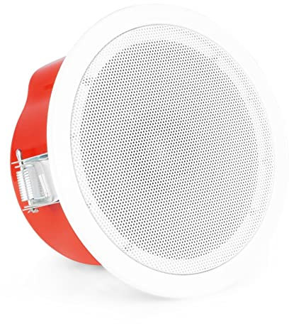 Power Dynamics CSF6 - Altavoz de Techo con Rejilla Protectora 100 V - Blanco, Potencia 10 W, Rejilla metálica Duradera, Altavoz instalacion Ideal para Interiores como megafonia o Musica Ambiente