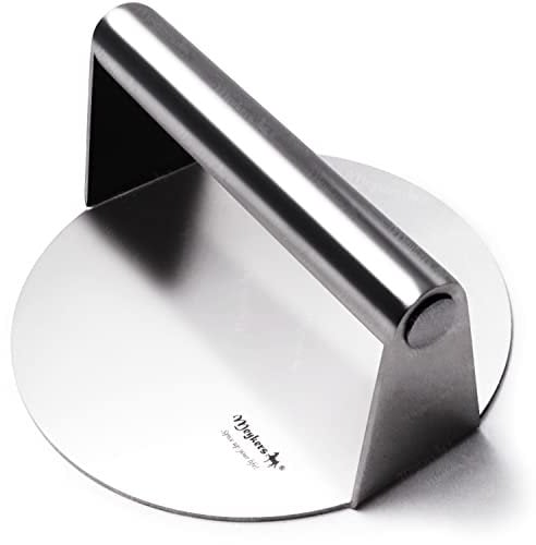Meykers Smash Burgerpresse 16 cm Burger Smasher | für Grillpfannen | Gewichtszunahme flache Presse Smashburger Maker 304 Edelstahl | Fleischspeck Sandwich Panini | Werkzeugset für Grillliebhaber