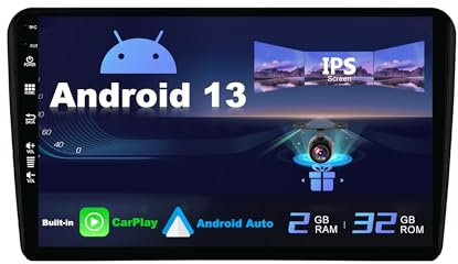 SXAUTO Android 12 IPS Car Stereo For Audi A3 8P (2003-2008) / A3 8P / 8PA (2003-2013) - 2G+32G - Wireless CarPlay/Android Auto - REAR Camera Free - 9 Inch 2 Din - DAB Steering Wheel 4G WiFi Fast-boot