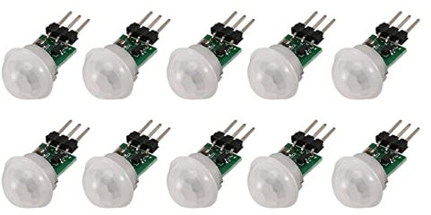 Hopbucan 10 Pz AM312 Mini Modulo Sensore Umano IR Piroelettrico Infrarossi PIR Rilevatore di Movimento Moduli DC 2.7V un 12V