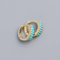 DSHUAI Goldene Ohrringe Damen,Goldene Runde Ohrschnallen Für Damen Ganzkörpermaterial 925 Erschwinglicher Luxus Intarsien Baguette Blau Türkis Ohrknochen Earwear Alltagskleidung Geschenke Für Sie