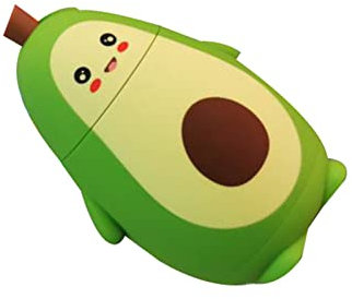 Dilwe Avocado-Wasserflasche, Tragbare Doppellagige Cartoon-Wasserschale mit Trageseil, Geschenke für Kinder und Erwachsene