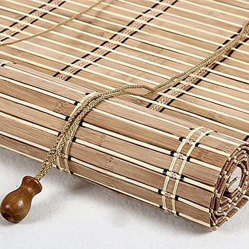 JIAOLUN123 Bambus Rollo Retro Jalousine Bambusrollo Seitenzugrollo Bambus Raffrollo Natur Holzrollos Sonnenschutz und Sichtschutz Rollo Für Fenster und Türen,Maßanfertigung (120 x 220 cm)