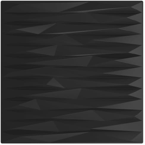 vidaXL Wandpaneele 24 Stk., Wandverkleidungen für Schlafzimmer Wohnzimmer Flur, Paneele für Wanddekoration, Wandplatte Wandfliese, Schwarz EPS Stein