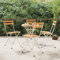 GuyAna Bistrostühle 4 STK. Klappbar Massivholz Akazie und Stahl Rattan Gartenstuhl Rattan Stuhl Outdoor