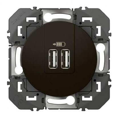 Double Chargeur USB Type A Dooxie Legrand - 3A - 15W - Noir Mat