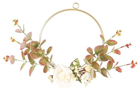 Cabilock 1Stk künstlicher Rosenkranz herbstdeko Herbst Dekoration Herbst türkranz Autumn Decor Girlande Hochzeitsdekorationen Kranz Eukalyptus Ring Pflanze Wandbehang Anlage schmücken