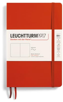 LEUCHTTURM1917 370314 Notizbuch Paperback (B6+), Softcover, 123 nummerierte Seiten, Fox Red, Blanko