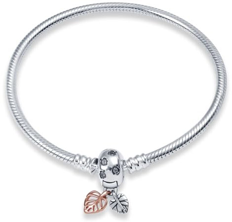 QIKAOLA S925 pulseras de plata de ley para Pandora Charms Momentos Pulseras de cadena de serpiente para las mujeres