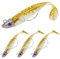 HOTUT 3D Eyes Soft Fishing Lure - 3 Pcs Pre-Rigged Paddle Tail With Sharp Single Hook, T Tail Artificial Bait for Sea Bass Pike Trout Perch