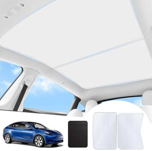 Sonnendach Sonnenschutz Sonnenblende für Tesla Model 3/Y, Sonnenschutz Dach Kein Durchhängen Faltbarer Dach Sonnenblende, UV-Strahlen Block Sonnendach Mit Aufbewahrungstasche(Size:for model 3)