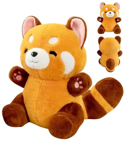 Zkaoai Roter Panda Kuscheltier, 23 cm Red Panda Plush, Roter Panda Plüschtier, Plüsch Roter Panda, Panda Plüschtier, Flauschiger Stofftier, Panda Puppen Kissen Geschenk für Junge Mädchen
