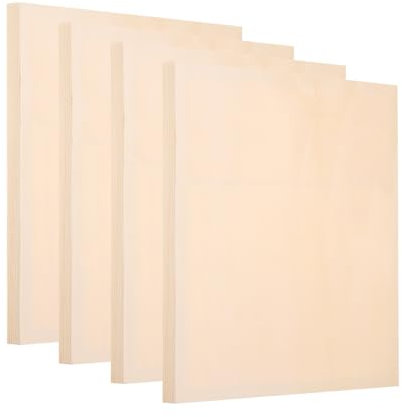 PATIKIL 6 x 6 Inch Wood Panel Board, 4 Pack Unfinished Wooden Canvas Boards Square Blank Deep Cradle Board for Painting Pouring DIY Art Use with Oils Acrylics