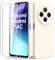 Byvuwiay Funda Compatible con Xiaomi Redmi 14C/Xiaomi Poco C75, con 2 Piezas Cristal Templado, Carcasa de Líquida TPU Anti-Choque, Carcasa Xiaomi Redmi 14C/Xiaomi Poco C75, Weiß