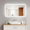 LOMIKEN Spiegel mit Beleuchtung, 100x60x3.5cm, Badspiegel mit beleuchtung 6400K, Badezimmer LED-Spiegel, Energiesparend Horizontal/Vertika