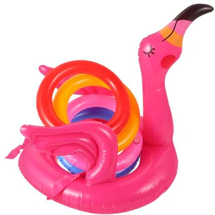 WOONEKY 1 Satz Aufblasbare Flügel Flamingo Wurfspiele Pool Aufblasbar Ringwurfspiel Für Kinder Ring-wurf Flamingo-partydekorationen Ringwurfspielzeug Ringwurf Im Pool Wurfringspielzeug PVC