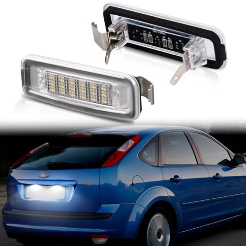 POPMOTORZ LED Kennzeichenbeleuchtung für Ford Focus MK1 1998-2004, LED Nummernschildbeleuchtung mit Canbus Fehlerfrei 2835 SMD, 2 Stück