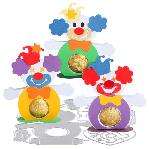 BOFUNX Clown Box Stanzschablonen Clown Box Stanzform Metall Prägeschablonen Süßigkeiten Box Stanzen Cutting Dies für Karneval Party Geschenk
