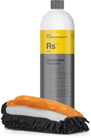 autopflege Reinigungsset mit Koch Chemie Reactivation Shampoo 1L und Auto Waschhandschuh | Autoshampoo zur Auffrischung von Keramikversiegelungen