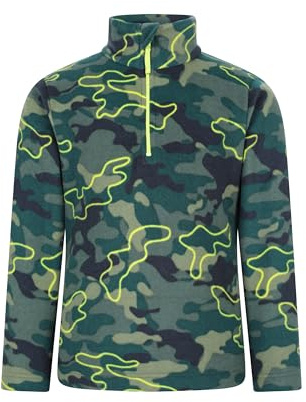 Mountain Warehouse Pursuit Printed Kids Hoodie - Microfleece, Anti-pill Pullover, Breathable Girls & Boys Sweatshirt - For Spring Summer, Camping & Outdoors