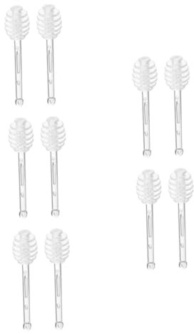 SOLUSTRE 5 Sätze Honigrührer Honigbehälter Mit Löffel Ahornsiruplöffel Honigstrohhalme Honigglas Mit Schöpflöffel Und Deckel Honigstock Polystyrol Transparent Wiederverwendbar 2 Stück * 5