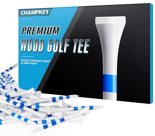 CHAMPKEY Premium Golf Tees 83mm/70mm - Golf Tees with 3 Line Marking System - For Consistent and Long Distance Shots