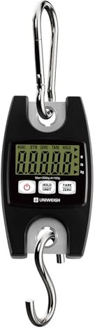UNIWEIGH Hängewaage 660lb,Digitale 300kg Industriekranwaage mit Haken, gepäckwaage,kofferwaage mit LCD-Anzeige für Landwirtschaft, Jagd im Freien, Fischerei,Gepäck (Schwarz)