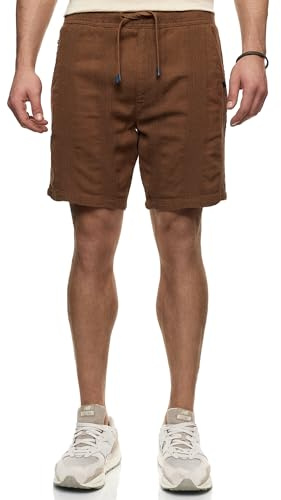 Indicode Herren INPop Shorts aus Leinen & Baumwolle | Herrenshorts Freizeitshorts Partridge, XXL