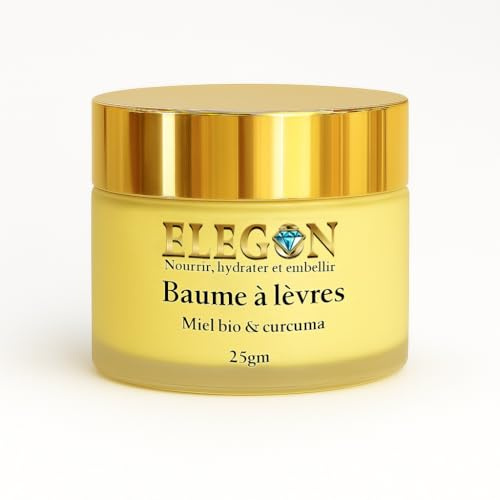 Elegon Lippenbalsam Bio 25 g – Honig Bienenwachs Lippenpflege & Lip Balm mit Kurkuma | Lippenmaske Lippenpflege Overnight für trockene Lippen | Intensive Feuchtigkeit, Repariert & Pflegt natural