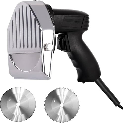 Coltello elettrico per Shawarma, taglierina per giroscopio commerciale in acciaio inossidabile, affettatrice per carne Doner Kebab 2800 giri/min con 2 lame, Φ4/100 mm,Wiretype