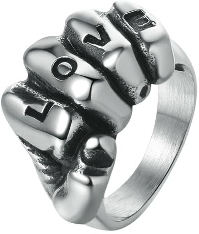 Jpltlvy Titanium Punk Fist Ring Men's Bold Vintage Jewelry Gift