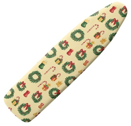 Bügelbrettbezug 133X40 Weihnachtsdruck Universal Bezug für Dampfbügelstation | Hitzebeständig, Reflektierend, Waschbar, mit Schnurbindung Bedruckt Bügelbretter