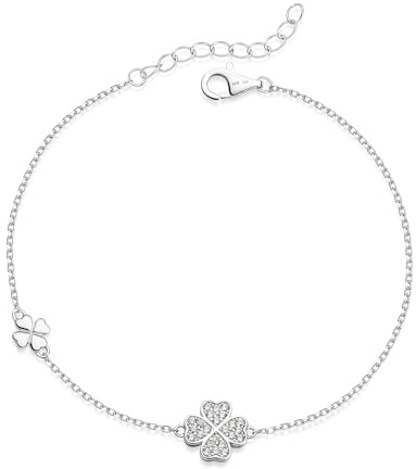 Celesta Silber Damen Armband 925 Silber rhodiniert Zirkonia 925/- Sterling Silber 17,5cm Glänzend Zirkonia weiß 475260035T