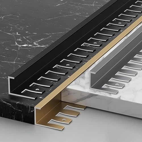 Biegsames Fliesenabschlussprofil aus Aluminium 270cm – Abschlussleiste/Kantenprofil für Fliesen, Boden & Türlaibung im Bad, Rundbogen-Fugenabdeckung, Flexibel Biegbar(Silber,Hoch：8.5mm)