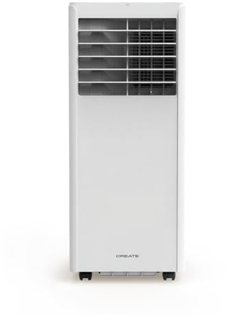 CREATE/SILKAIR 5000 / Aire acondicionado portátil 3 en 1 5000 BTU con deshumidificador 27L/día/Con kit de extracción para ventana corredera, estancias hasta 12m², temporizador, modo sleep, 550W