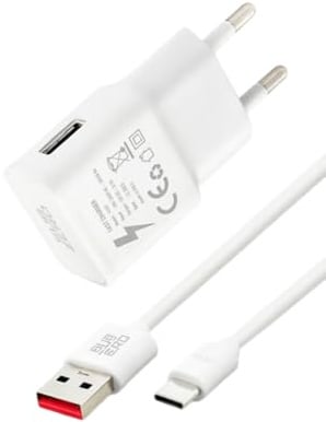 Caricatore USB, con cavo di ricarica USB C da 2 m, universale, compatibile con iPhone, Samsung Galaxy, Huawei, e-reader, tablet per bambini, giocattoli, TV box, cuffie, alimentatore di rete 5 V 2 A