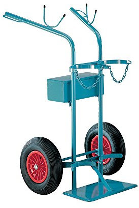 SCAPP Gasflaschenwagen für 2 x 50L Gasflaschen, mit Werkzeugkasten und Luftbereifung