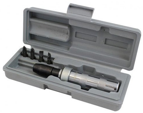 VIVO 5pc Impact Screwdriver & Socket Driver Set & Case, 1/2 Square Drive, Heavy Duty, Ideal for Tough Screws, Includes 4 Bits: Flat 6mm, Flat 8mm, Pozi PZ2, Pozi PZ3