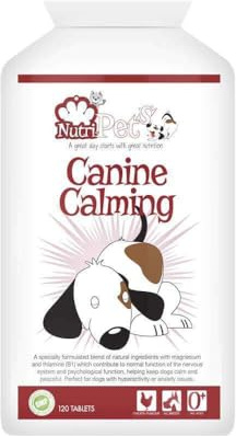 Canine Calming - Premium Quality Formula - Relieves Stress & Anxiety Associated with Loud Noises, Also Helps With Socialising, Hyperactivity & Aggression - 120 Tablets up to 120 Days Supply
