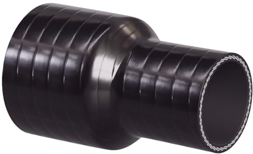 Droit renforcé en silicone Réducteur d'arrivée d'eau connecteur Tuyau pour l'air ou de l'eau – ID : 22 mm > 19 mm – Noir