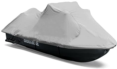 Pyle PCVJS12 Robuste Jetski-Abdeckung, 299,7 cm bis 320 cm, Bootsabdeckung in Marinequalität, mit Lüftungsschlitzen hinten, wasserdichtes und wetterbeständiges Gewebe und elastische Schnur für Enge,