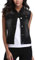 Miss Moly Kurze Jeansweste Damen Ärmellose Jacke Beiläufig Jeans Outwear Schwarz - S